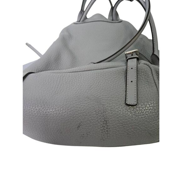 Michael Kors grey blue drawstring pebble leather backpack purse with matching wa - Picture 6 of 7